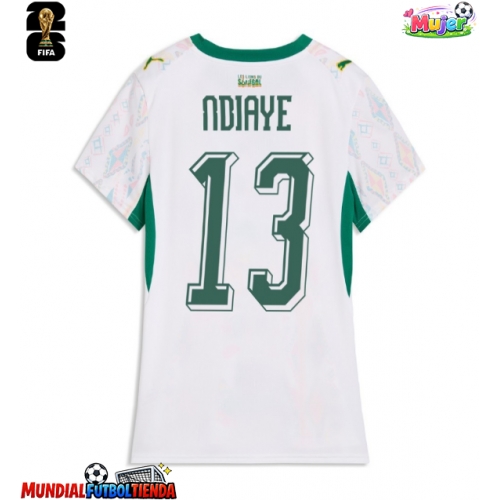 Camiseta Senegal Iliman Ndiaye #13 Primera Equipación Replica Mundial 2026 para mujer mangas cortas
